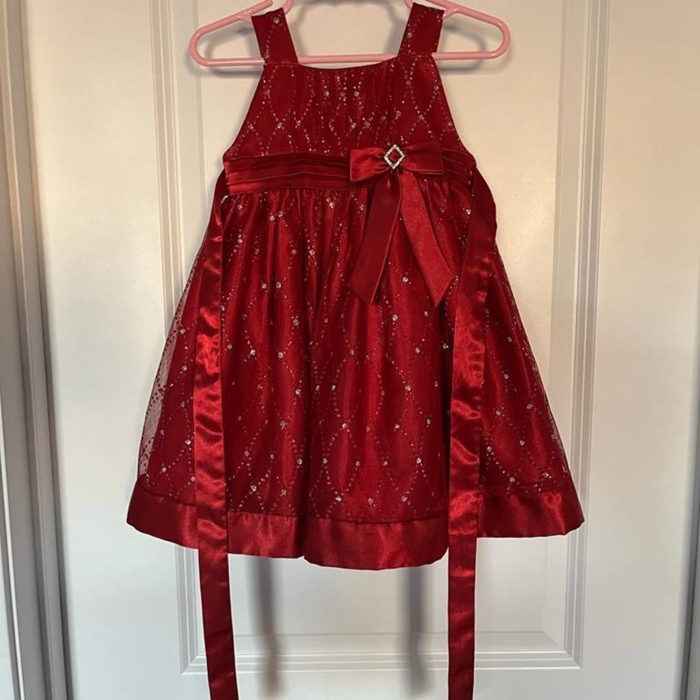 Love red sprinkles gold dress 2T